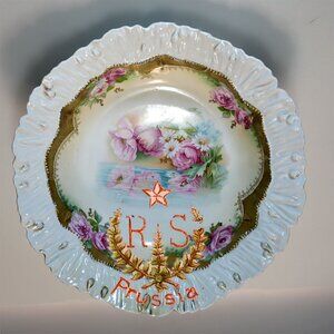 Antique RS Prussia “Molded Edge” Floral Bowl likely from the 1900–1910